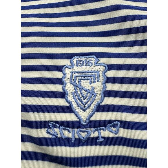 POLO RLX x SCIOTO CC Size Large Blue Striped Performance Golf Polo Shirt Mens - Picture 4 of 6